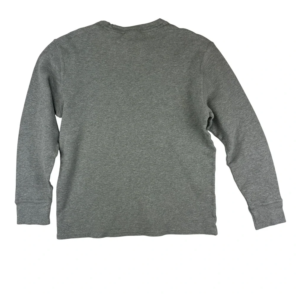 Polo‎ Ralph Lauren Mens M Gray Waffle Knit Thermal Long Sleeve Shirt Crewneck